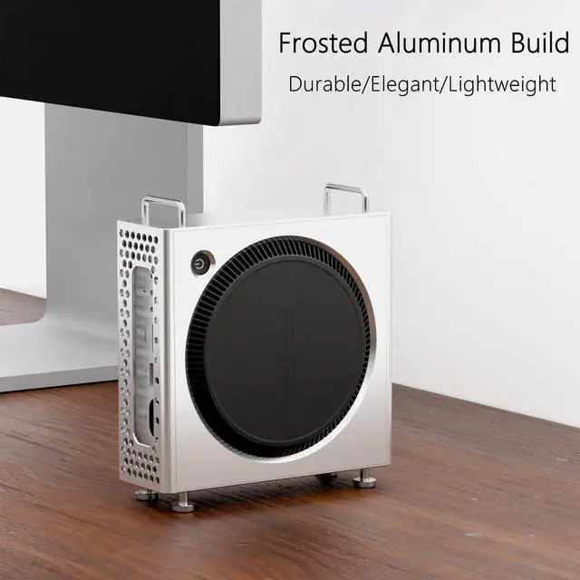 Alt view image 3 of 5 - Aluminum Case for Mac mini M4 & M4 Pro - Chassis Enclosure Stand, Side Vent Cooling, Protective Padding - Sleek Premium Design, Perfect for Desk Decor & Setup - A Great Accessory (Silver)