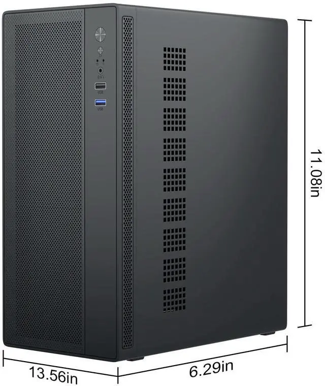 Alt view image 4 of 5 - Micro ATX Case, MATX Case Mini PC ITX Desktop Computer Case Support ATX PSU/250mm GPU/135mm CPU Cooler/4x 9cm Fans/1x 3.5HDD or 2X 2.5SSD/USB 3.0 Port