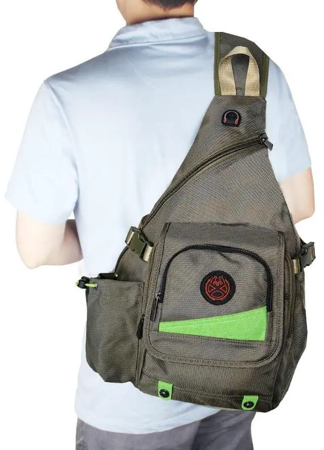 Alt view image 2 of 5 - Innturt Large Sling Bag Backpack Pack 13" 14" Laptop Bag Satchel Festival Travel Backpack (Green)