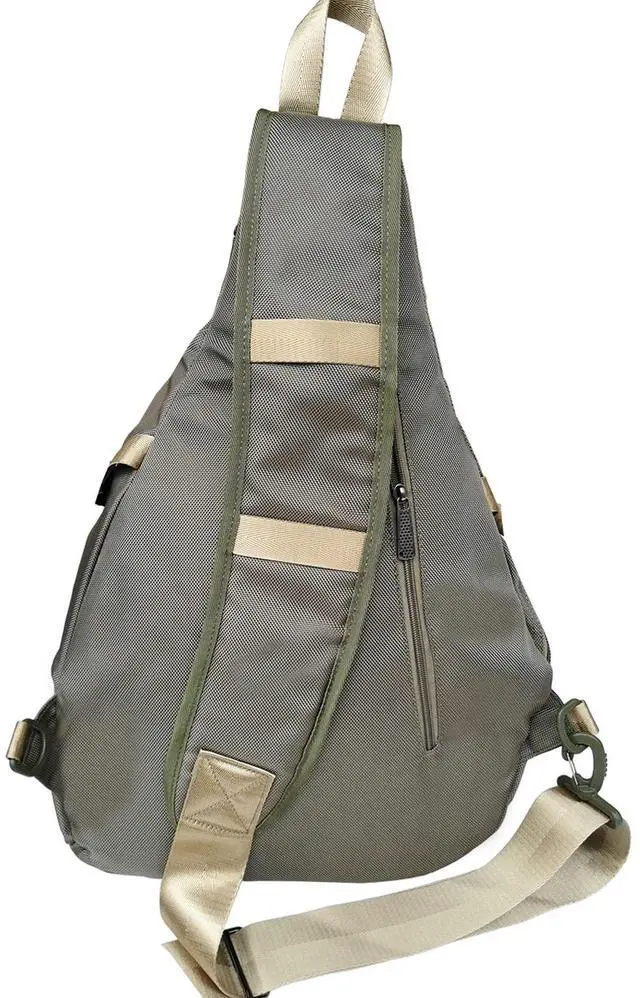 Alt view image 3 of 5 - Innturt Large Sling Bag Backpack Pack 13" 14" Laptop Bag Satchel Festival Travel Backpack (Green)