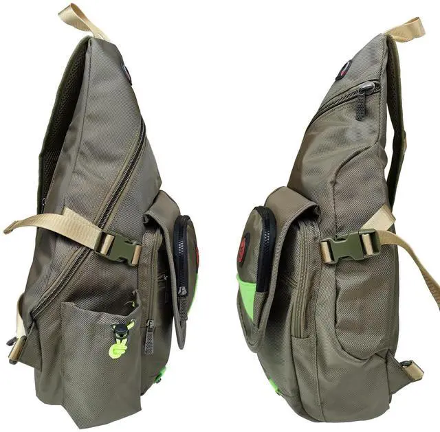 Alt view image 4 of 5 - Innturt Large Sling Bag Backpack Pack 13" 14" Laptop Bag Satchel Festival Travel Backpack (Green)