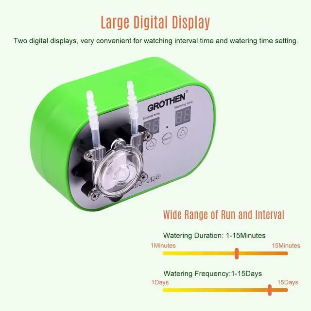 Alt view image 2 of 5 - HXBER Timed Peristaltic Pump, Green, Plastic, Above Ground, 160ml/min, Aquarium, Laboratory, Home, Office
