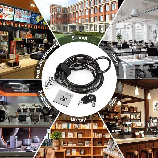 Alt view image 5 of 5 - I3C Laptop Cable Lock Hardware Security Cable Lock Anti Theft Combination Lock, Laptop-Computer-Security-Locks for Laptop PC Monitors Projectors Docks iPad Tablet Notebooks MacBook (10pack)