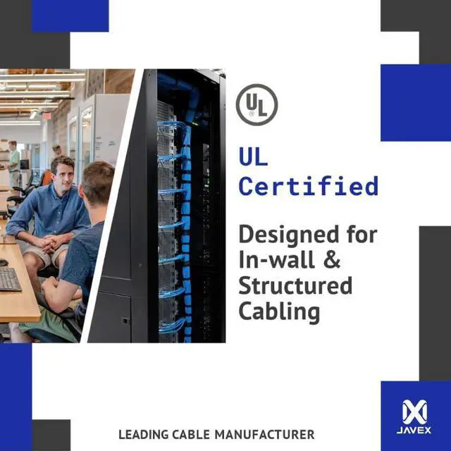 Alt view image 4 of 5 - JAVEX 23AWG CAT6A UL CM in-Wall Rated [500FT, Pure Copper] 750MHz, ETL Listed, TAA Compliant, UTP Ethernet Bulk Cable, Grey