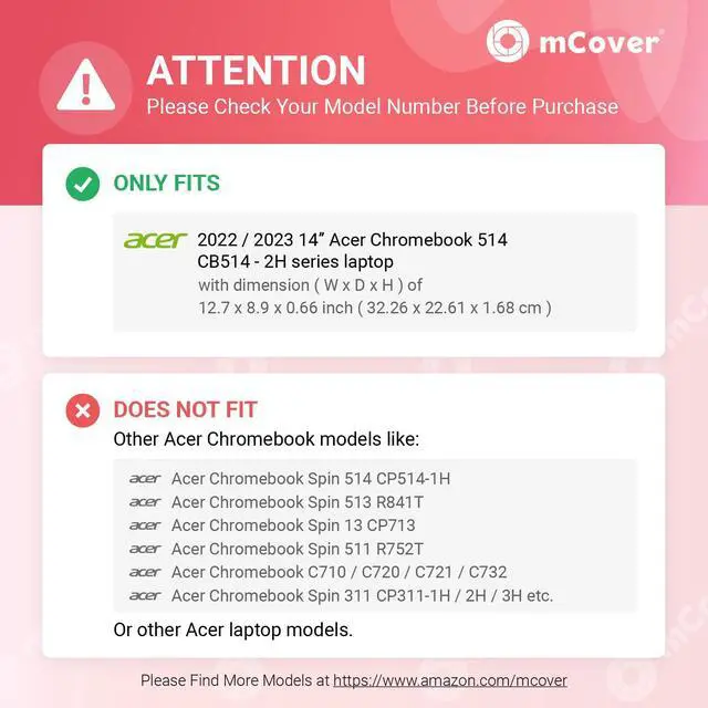 Alt view image 2 of 5 - mCover Case Compatible for 2022~2023 14" Acer ChromeBook 514 CB514-2H Series Notebook Computer ONLY (NOT Fitting Other Acer Models) - Orange