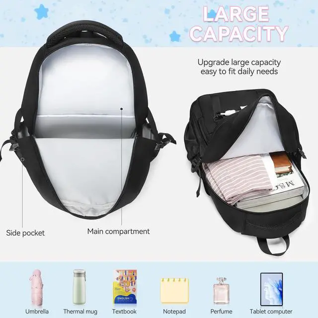 Alt view image 3 of 5 - JD JODEBES Lightweight Travel Backpack for Men and Women,Water Resistant Casual Daypack with Large Capacity and Multiple Compartments
