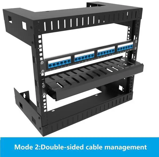 Alt view image 3 of 5 - Jingchengmei 2 Pack of All Metal 1U Cable Management Horizontal Rack Mount Cable Manager with 12 Big Finger Slots for 19-inch Server Rack or Cabinet