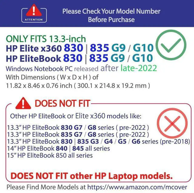 Alt view image 2 of 5 - mCover Case Compatible ONLY for 2022~2024 13.3" HP EliteBook 830 | 835 G9 / G10 and Elite x360 830 G9 / G10 2-in-1 Windows Laptop (NOT Fitting Any Other HP Models) - Red