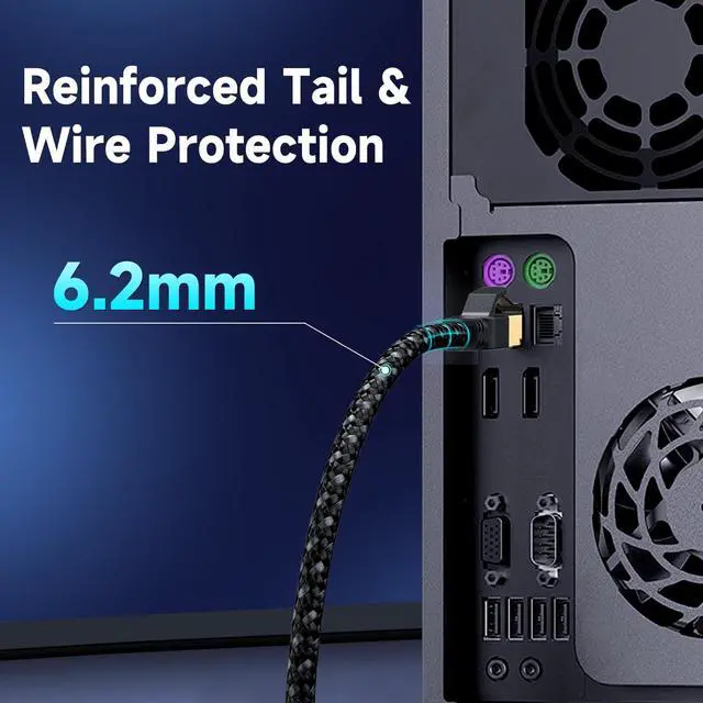 Alt view image 5 of 5 - JOSTART Cat 8 Ethernet Cable,15FT(2 Pack), Cat8 High Speed Braided 40Gbps 2000Mhz Network Cord,RJ45 Shielded Indoor Heavy Duty LAN Cables, for Gaming PC PS4 PS5 Xbox Modem Router