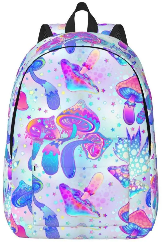 Main image of IRIHISKY Backpack Magic Mushroom Trippy Hippie Bright Laptop Rucksack School Bookbag Casual Daypack for 3th 4th 5th Student Teens Travel Hiking 16 Inch