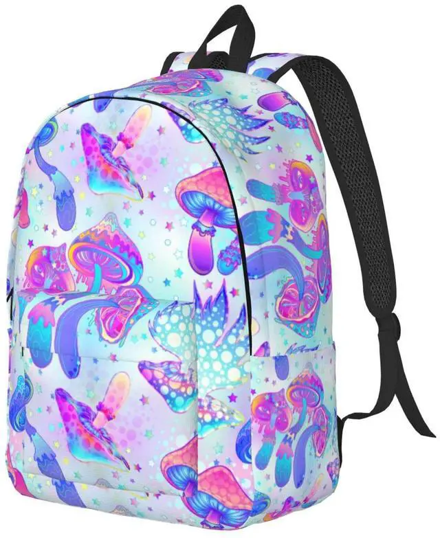 Alt view image 2 of 5 - IRIHISKY Backpack Magic Mushroom Trippy Hippie Bright Laptop Rucksack School Bookbag Casual Daypack for 3th 4th 5th Student Teens Travel Hiking 16 Inch