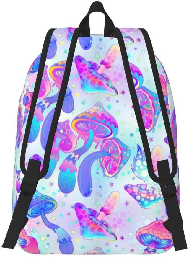 Alt view image 3 of 5 - IRIHISKY Backpack Magic Mushroom Trippy Hippie Bright Laptop Rucksack School Bookbag Casual Daypack for 3th 4th 5th Student Teens Travel Hiking 16 Inch