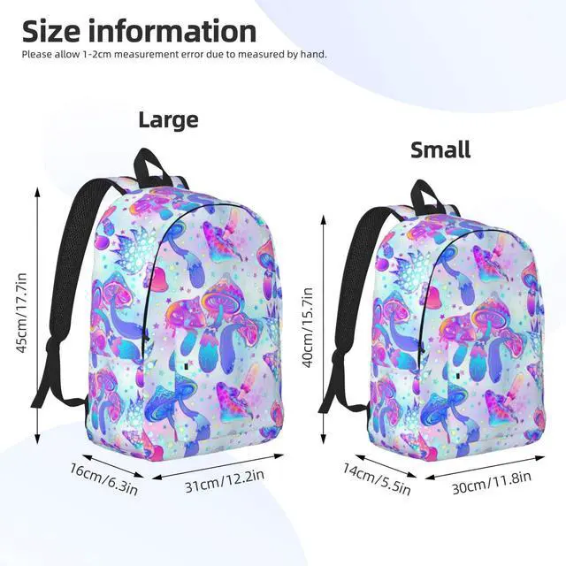 Alt view image 4 of 5 - IRIHISKY Backpack Magic Mushroom Trippy Hippie Bright Laptop Rucksack School Bookbag Casual Daypack for 3th 4th 5th Student Teens Travel Hiking 16 Inch