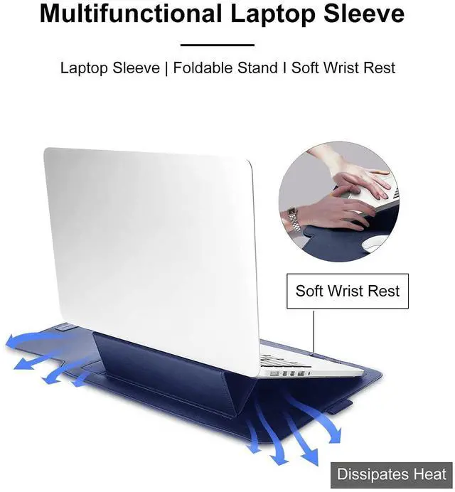 Alt view image 3 of 5 - 13 inch Laptop Sleeve Case, Slim Laptop Carrying Case with Stand Function Compatible with 2018-2021 MacBook Air 13 M1/ 2016-2021 MacBook Pro 13 M1/ XPS 13 inch/ 13"-13.3" Surface Pro X 6 7 8