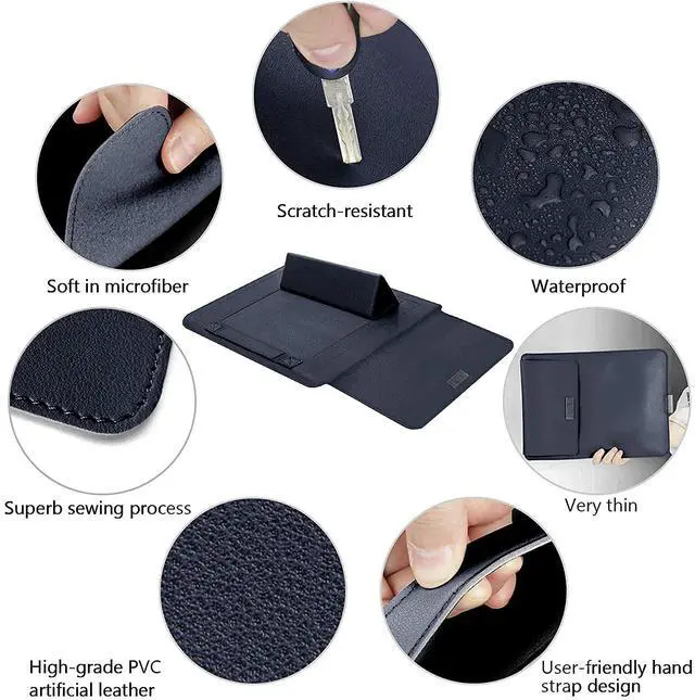 Alt view image 4 of 5 - 13 inch Laptop Sleeve Case, Slim Laptop Carrying Case with Stand Function Compatible with 2018-2021 MacBook Air 13 M1/ 2016-2021 MacBook Pro 13 M1/ XPS 13 inch/ 13"-13.3" Surface Pro X 6 7 8
