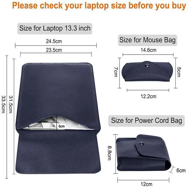 Alt view image 5 of 5 - 13 inch Laptop Sleeve Case, Slim Laptop Carrying Case with Stand Function Compatible with 2018-2021 MacBook Air 13 M1/ 2016-2021 MacBook Pro 13 M1/ XPS 13 inch/ 13"-13.3" Surface Pro X 6 7 8