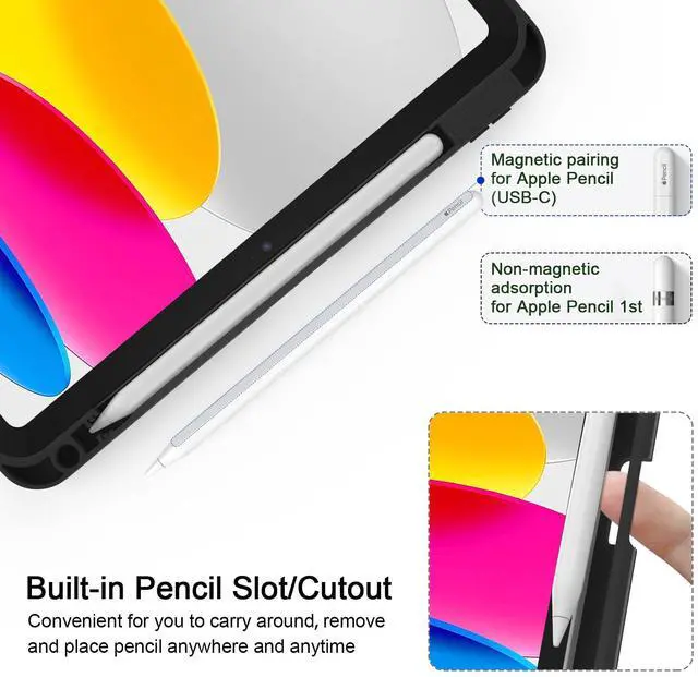 Alt view image 4 of 5 - Jarviwiin Case for iPad 11-inch (A16) 2025 / iPad 10th Generation 2022 10.9 inch, Multi-Angle PU Leather 11th/10 Gen Cover with Pencil Holder/Hand Strap, Auto Wake/Sleep,Teal Blue