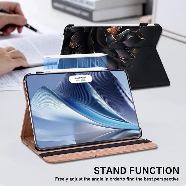 Alt view image 4 of 5 - KEFBWAO Case for iPad Pro 13 Inch Case M4 (2024) 7th Gen, Auto Wake/Sleep Multi-Angle Supports Pencil Pro and Pencil(USB-C) for iPad Pro 13 Inch Cover, Purple Lotus