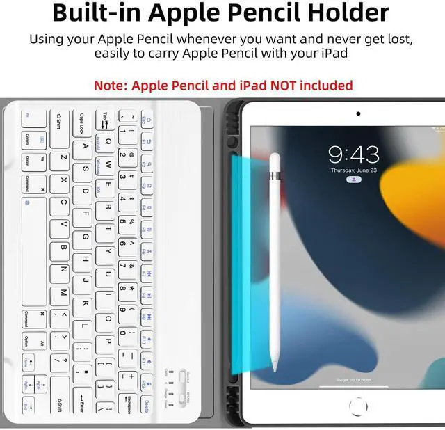 Alt view image 5 of 5 - JUQITECH Keyboard Case for iPad 9th 8th 7th Generation 10.2" Wireless Bluetooth Magnetic Detachable Keyboard iPad 9th/8th/7th Gen 2021/2020/2019 Stand Tablet Cover Case Built-in Pencil Holder, Green