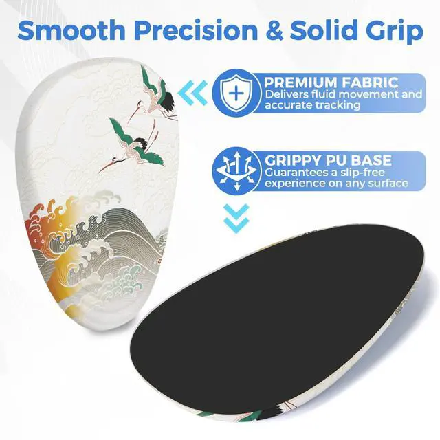 Alt view image 4 of 5 - ORIENWEEDA Ergonomic Mouse Pad with Wrist Support, Comfortable Entire Memory Foam, Wrist Pain Relief and Anti-Slip PU Base, Mousepad for Various Computers, Laptop PC (12x8x1.2inch, Japanese Wave)