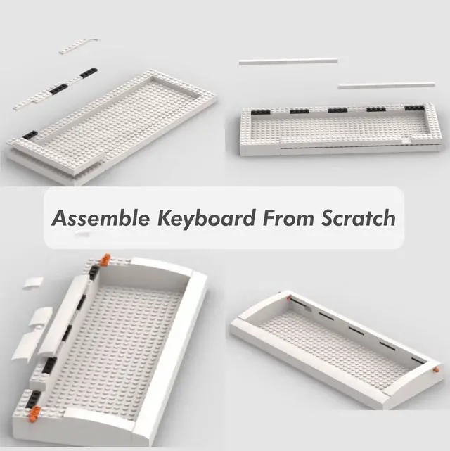 Alt view image 4 of 5 - KBDcraft 02Lilith 60% 5.5deg Ergonomic Keyboard with OEM Keycaps, Lego-Compatible Case, Gasket Mount, Wired, RGB, Hot-Swappable, Linear Switch, QMK, Vial for Win/Mac, Full Kit, White (Lilith 60%)