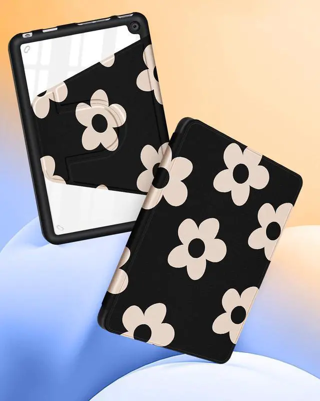 Alt view image 4 of 5 - Kidcube for  Kindle Fire 7 Tablet Case 12th Generation 2022 Release for Women Girls Cute Girly Folio Cover Flowers Floral Design Rotating Stand with Auto Wake/Sleep for Kindle Fire 7 Cases 7"