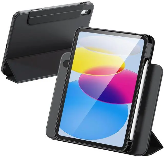 Main image of New Magnetic Detachable iPad Case for 11th Generation 11 Inch (2025) & 10th Gen 10.9" (2022), 720deg Rotating Adjustable Stand Modes (Portrait/Landscape), with Pencil Holder, Auto Wake/Sleep - Black