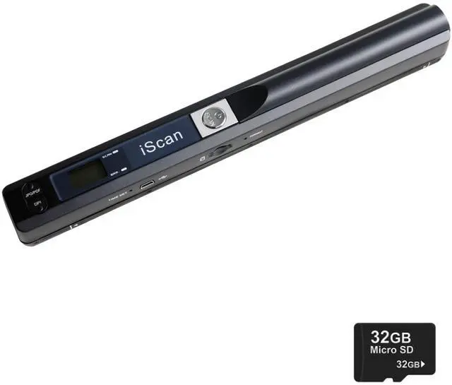 Main image of KIDENEI Portable Scanner with 32G SD Card, 900DPI JPG PDF Format Portable Handheld Scanner, AA Battery (Not Included) USB Transfer Colour A4 Document Scanner for Business Photo Receipts Books (Black)