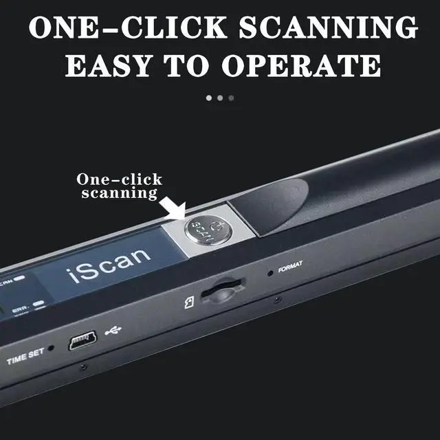 Alt view image 4 of 5 - KIDENEI Portable Scanner with 32G SD Card, 900DPI JPG PDF Format Portable Handheld Scanner, AA Battery (Not Included) USB Transfer Colour A4 Document Scanner for Business Photo Receipts Books (Black)