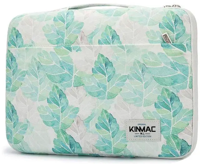 Main image of Kinmac 360° Protective Laptop Sleeve Case Bag Cover with Handle for MacBook Pro 16 inch,16 inch HP,Lenovo,Dell,ASUS,Acer Ultrabook and Business Laptop (Green Leaf)