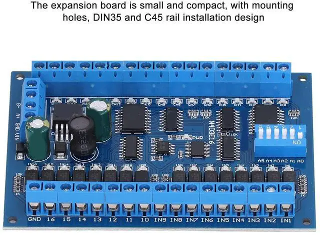 Alt view image 2 of 5 - 16 Input 16 Output Expansion Board RS485 16 Channel Remote Control Switch Module PLC IO Module DC 6.5-30V for Smart Home Camera(Single board)
