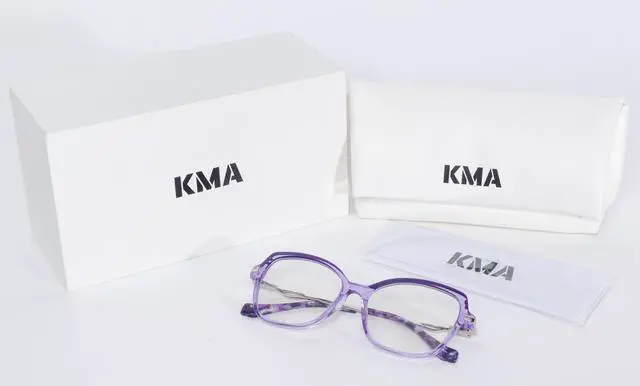 Alt view image 2 of 5 - KMA Blue Light Blocking Glasses for Women - Stylish Reading Glasses, Anti-Glare and UV Protection, Blue Light Glasses for Digital Screens,Computer Glasses,Women's Desig (Light purple /