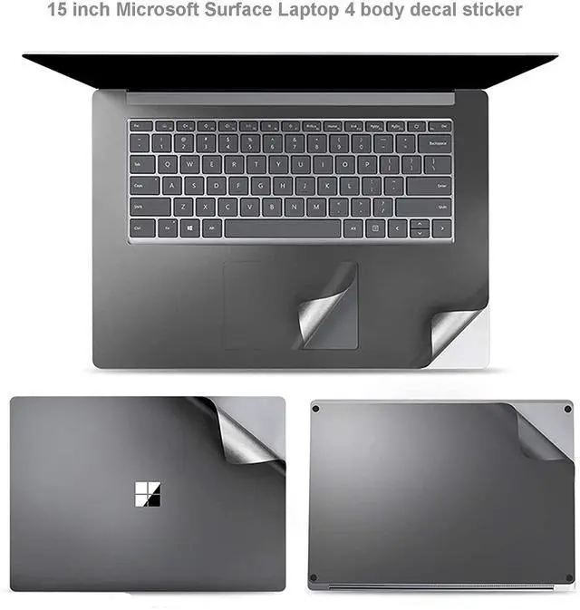 Alt view image 5 of 5 - XSKN Pure Color Full Body Bubble Free Computer Vinyl Decal Sticker Cover Protective Skin for Microsoft Surface Laptop 1 2 3 4 Model Computer (Surface Laptop 4 15 inch, Space Gray)