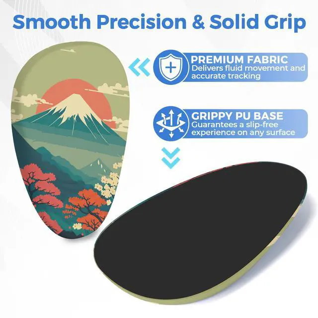 Alt view image 4 of 5 - ORIENWEEDA Ergonomic Mouse Pad with Wrist Support, Anime Comfortable Entire Memory Foam, Wrist Pain Relief and Anti-Slip PU Base, Mousepad for Various Computers, Laptop PC (12x8x1.2inch, Fujisan)