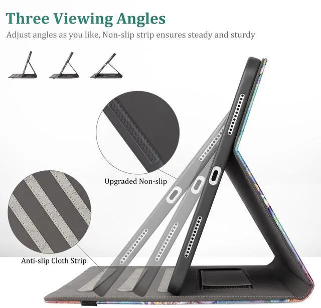 Alt view image 5 of 5 - Lokigo for iPad Air 13 Inch Case 2024 M2/ iPad Pro 12.9 Case (6th/5th/4th/3th Gen 2022/2021/2020/2018) with Pencil Holder, Support Touch ID and Auto Wake/Sleep (Blue Turtle)