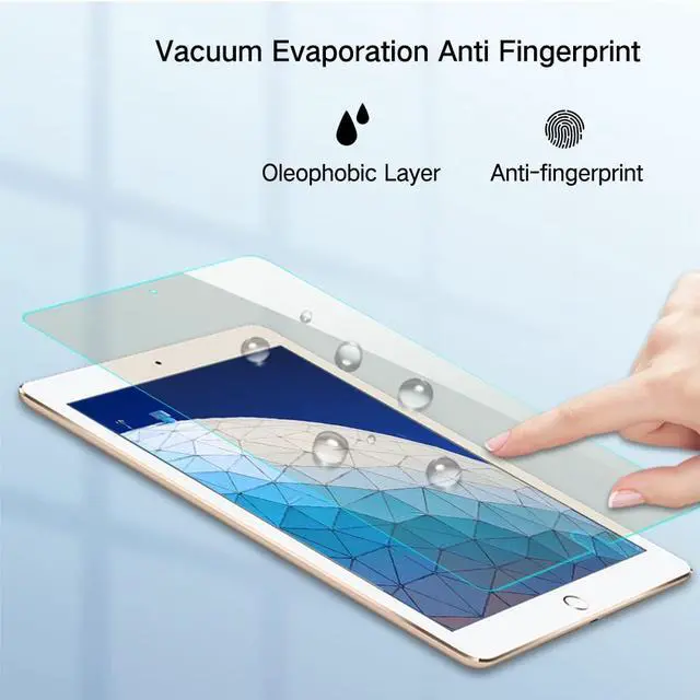 Alt view image 4 of 5 - PERFECTSIGHT Medical-grade Anti Blue Light Screen Protector compatible with iPad Air 3 10.5 inch 2019, [Anti 6 Radiations, Anti Eye Strain] HD Clear Anti Fingerprint Tempered Glass [Black]