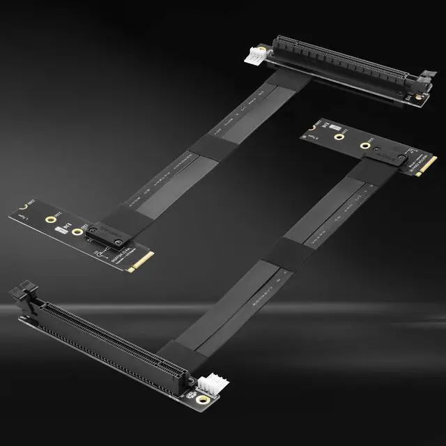 Alt view image 5 of 5 - CERRXIAN M.2 NGFF to PCI-e 16x Graphics Riser Card,90 Degree Right M.2 NGFF Key to PCI-Express 16X Extension Cable