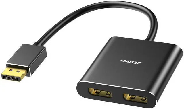 Main image of DisplayPort Splitter 1 in 2 Out - 4K@60Hz DisplayPort to Dual displayPort Adapter, Display Port MST Hub for Dual Monitors, DP 1.4 Splitter for Desktop, Laptop,Extend Display