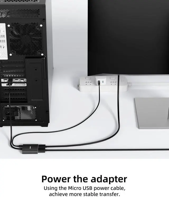 Alt view image 5 of 5 - DisplayPort Splitter 1 in 2 Out - 4K@60Hz DisplayPort to Dual displayPort Adapter, Display Port MST Hub for Dual Monitors, DP 1.4 Splitter for Desktop, Laptop,Extend Display