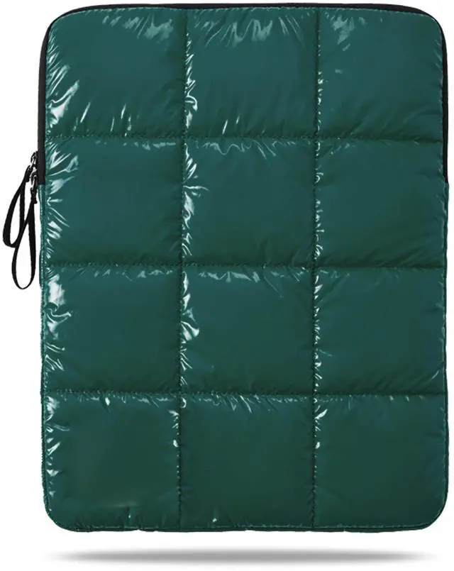 Main image of Linpr Puffy Laptop Sleeve 13 Inch DarkGreen, Waterproof Carrying Case Bag for Women, Fluffy Computer iPad Pro12.9 Case, Compatible with MacBook Pro 12, MacBook Air M2 M1, Asus/Dell XPS/Lenovo in Cover