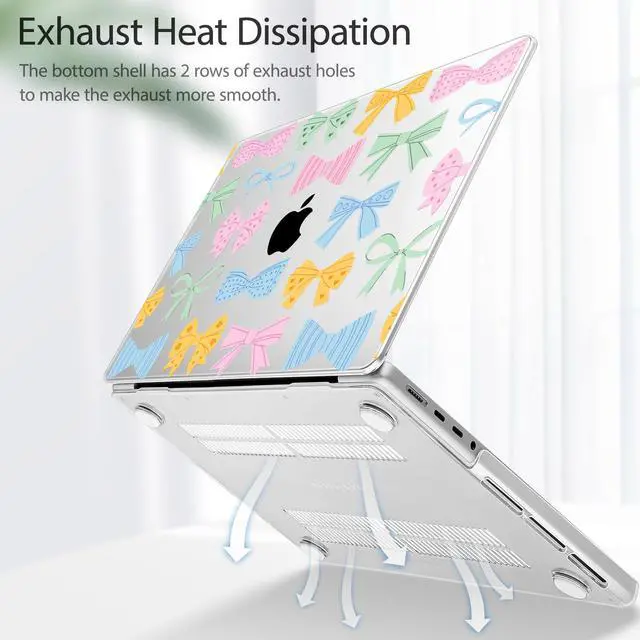 Alt view image 5 of 5 - Lepeoac for MacBook Pro 16 inch Case 2021 2022 2023 2024 Release A3186 A3403 M4 A2991 M3 A2780 M2 A2485 M1 Pro/Max, Hard Shell Case with Screen Protector & Keyboard Cover, Colorful Bow