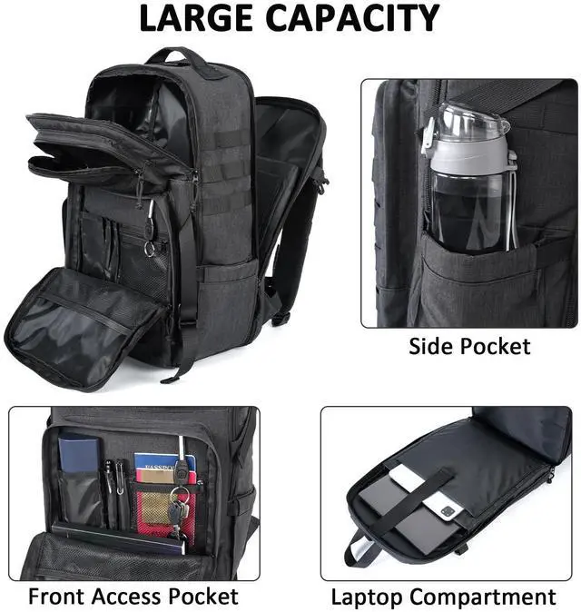 Alt view image 3 of 5 - MATEIN 17 Inch Travel Laptop Backpack for Men, Large Capacity Computer Backpack with Multiple Pockets for Work College