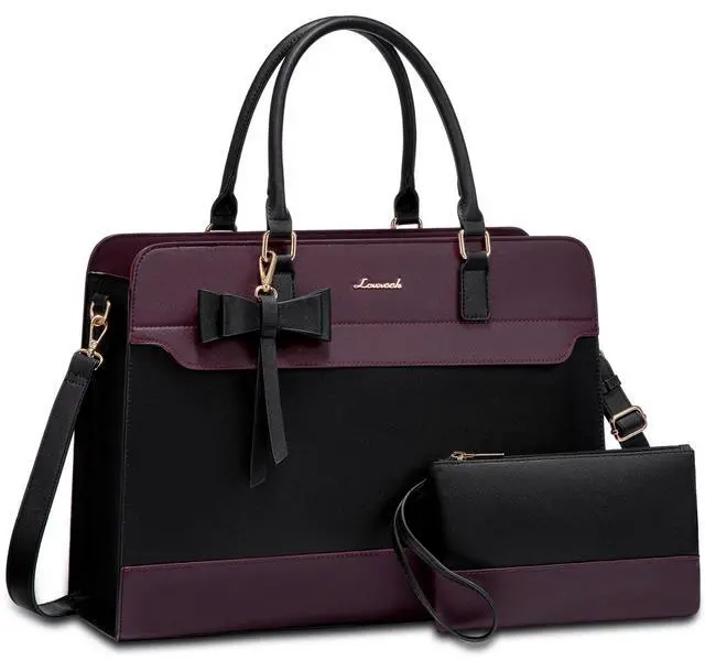 Main image of LOVEVOOK Laptop Tote Bag for Women,Leather Work Bag, Waterproof Business Teacher Bag,Large Computer Handbag Purse Briefcase,Office Gifts for Women