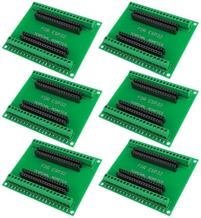 Main image of 6 Pack ESP32 Breakout Board Shield GPIO 1 into 2 for 38PIN ESP32 Development Board ESP32 Wroom Expansion Board