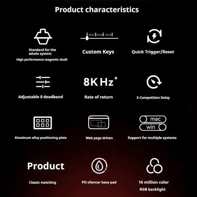 Alt view image 4 of 5 - MADLIONS MAD60 HE Rapid Trigger Magnetic Switch Gaming Keyboard,60% RGB Adjustable Actuation Hall Effect Hyper-Fast 8K Polling Rate PBT Keycaps 61 Keys Mechanical Keyboard for PC/Mac Gamer(Black)