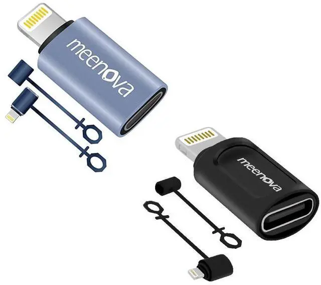 Main image of Meenova 2Pack, USB C Female to iOS 15 Male Charging Converter and 2 Pack, 27W, Type C Female to 8 Pin Male PD Fast Charge Converter