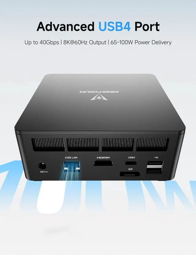 Alt view image 5 of 5 - MINISFORUM DeskMini UM690L Slim Mini PC AMD Ryzen 9 6900HX Small PC, 32GB LPDDR5 RAM+500G PCIe4.0 SSD, HDMI/DP/USB4 Outputs, 2.5G LAN, WiFi 6E, 4xUSB Port AMD Radeon 680M Graphics Small Form Factor