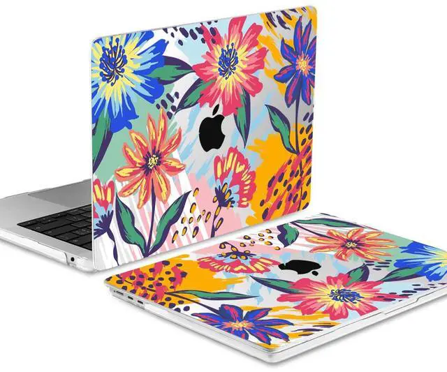 Alt view image 3 of 5 - MEEgoodo Case for MacBook Air M4/M3/M2 13.6 inch 2025 2024 2022, Fit Model A3240 A3113 A2681, Compatible with MacBook Air 13 inch, Laptop Hard Shell Case with Keyboard Cover, Art Painted Flowers