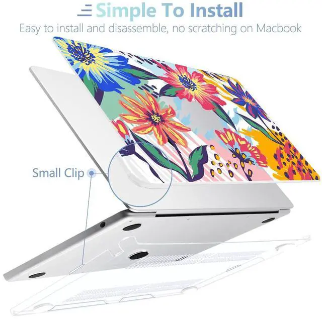 Alt view image 5 of 5 - MEEgoodo Case for MacBook Air M4/M3/M2 13.6 inch 2025 2024 2022, Fit Model A3240 A3113 A2681, Compatible with MacBook Air 13 inch, Laptop Hard Shell Case with Keyboard Cover, Art Painted Flowers