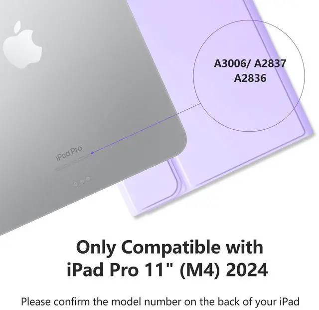 Alt view image 2 of 5 - MMK for iPad Pro 11 inch Case with Keyboard, for iPad Pro Keyboard Case 11 inch with Pencil Holder - Lavender